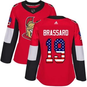 Damen Ottawa Senators Trikot Derick Brassard 19 Rot USA Flag Fashion Authentic